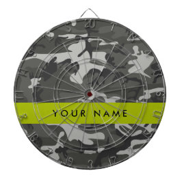 Gray Camouflage Pattern, Your name, Personalize Dartscheibe