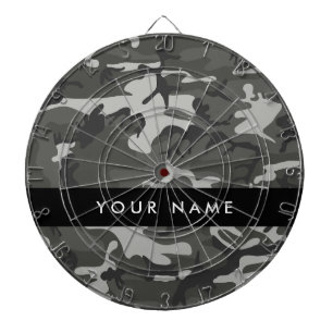 Gray Camouflage Pattern, Your name, Personalize Dartscheibe