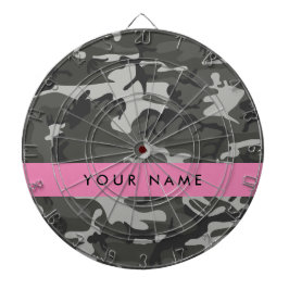 Gray Camouflage Pattern, Your name, Personalize Dartscheibe