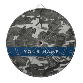 Gray Camouflage Pattern, Your name, Personalize Dartscheibe