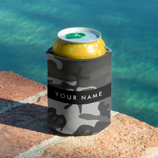 Gray Camouflage Pattern, Your name, Personalize Dosenkühler (In Situ Pool)