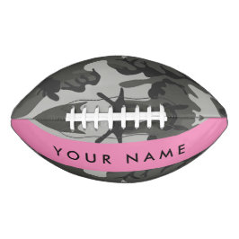 Gray Camouflage Pattern, Your name, Personalize Football