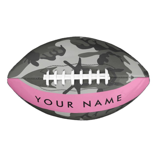 Gray Camouflage Pattern, Your name, Personalize Football (Vorderseite)