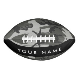 Gray Camouflage Pattern, Your name, Personalize Football