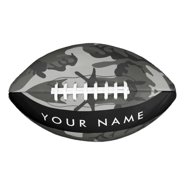 Gray Camouflage Pattern, Your name, Personalize Football (Vorderseite)