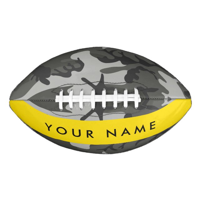 Gray Camouflage Pattern, Your name, Personalize Football (Vorderseite)
