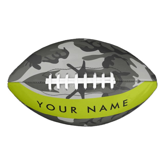 Gray Camouflage Pattern, Your name, Personalize Football (Vorderseite)