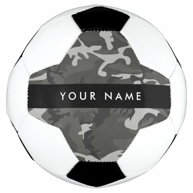 Gray Camouflage Pattern, Your name, Personalize Fußball (Vorderseite)