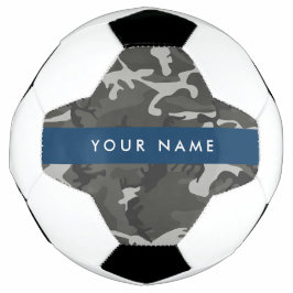 Gray Camouflage Pattern, Your name, Personalize Fußball
