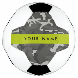 Gray Camouflage Pattern, Your name, Personalize Fußball