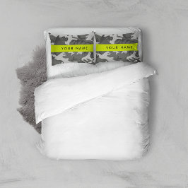 Gray Camouflage Pattern, Your name, Personalize Kissenbezug