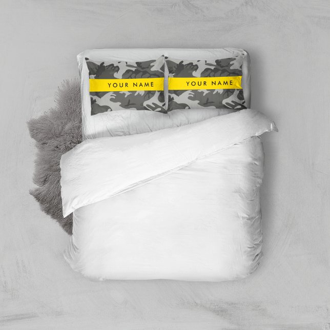 Gray Camouflage Pattern, Your name, Personalize Kissenbezug (Von Creator hochgeladen)