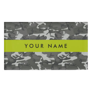 Gray Camouflage Pattern, Your name, Personalize Namenschild