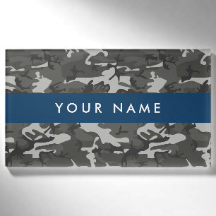 Gray Camouflage Pattern, Your name, Personalize Namenschild