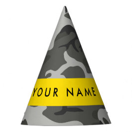 Gray Camouflage Pattern, Your name, Personalize Partyhütchen