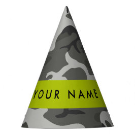 Gray Camouflage Pattern, Your name, Personalize Partyhütchen
