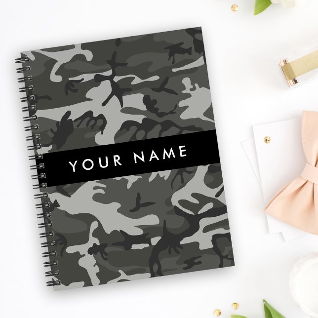 Gray Camouflage Pattern, Your name, Personalize Planer (Von Creator hochgeladen)