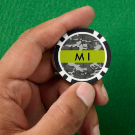 Gray Camouflage Pattern, Your name, Personalize Pokerchips