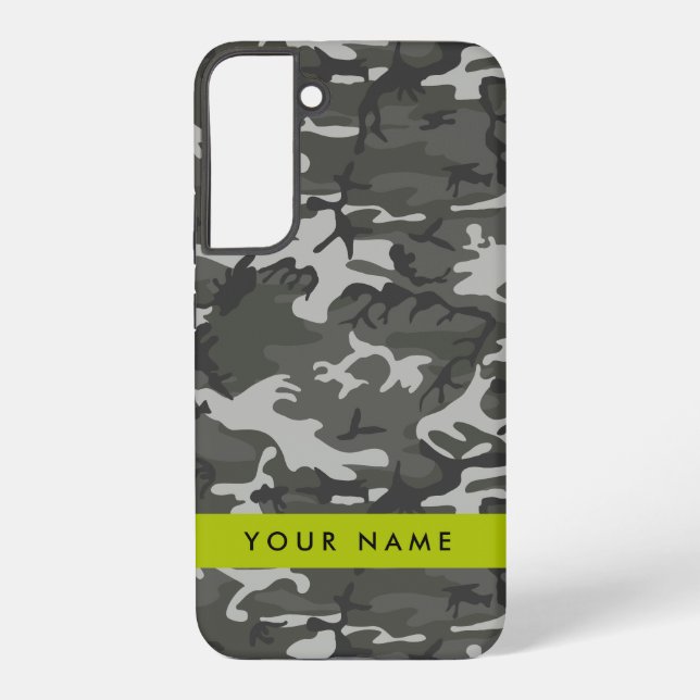 Gray Camouflage Pattern, Your name, Personalize Samsung Galaxy Hülle (Rückseite)