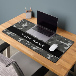 Gray Camouflage Pattern, Your name, Personalize Schreibtischunterlage