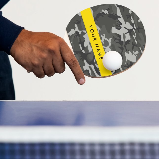 Gray Camouflage Pattern, Your name, Personalize Tischtennis Schläger (InSitu)