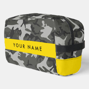 Gray Camouflage Pattern, Your name, Personalize Waschbeutel