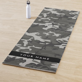 Gray Camouflage Pattern, Your name, Personalize Yogamatte