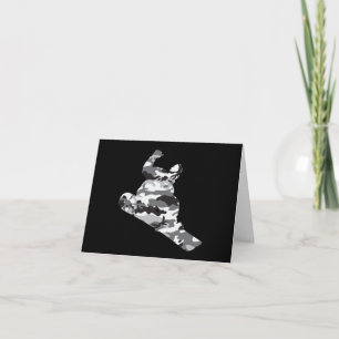 Gray Camouflage Snowboarder Dankeskarte