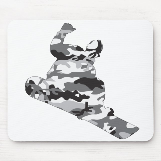 Gray-Camouflage-Snowboarder Mousepad (Vorne)