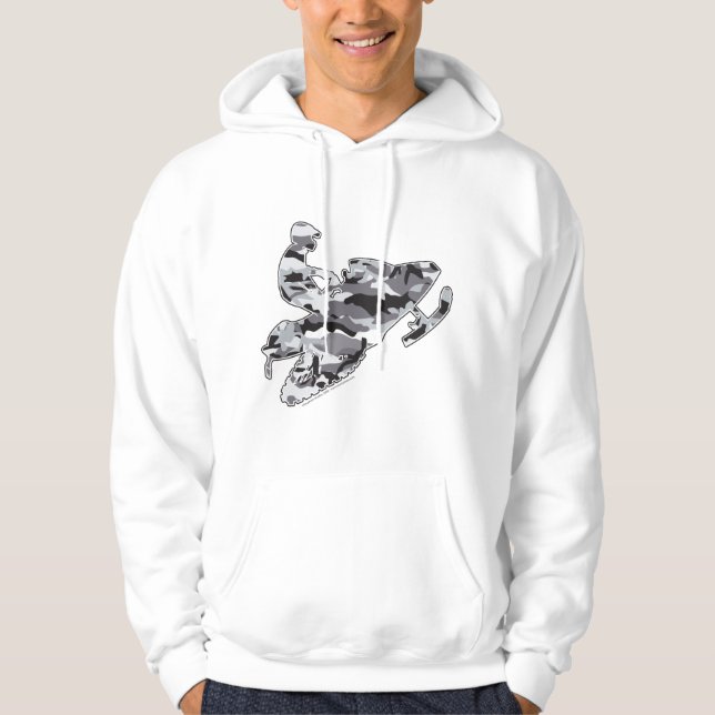 Gray Camouflage Snowmobile Hoodie (Vorderseite)