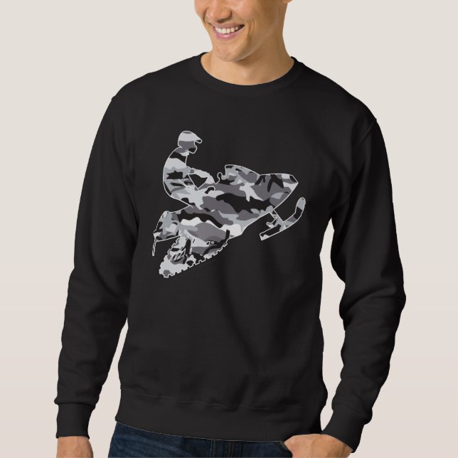 Gray Camouflage Snowmobiler Sweatshirt (Vorderseite)