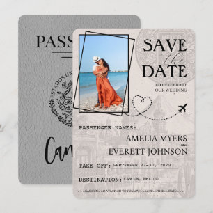 Gray Cancun Pass Save the Date