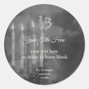 Gray Candlelight Container Candle Label Runder Aufkleber
