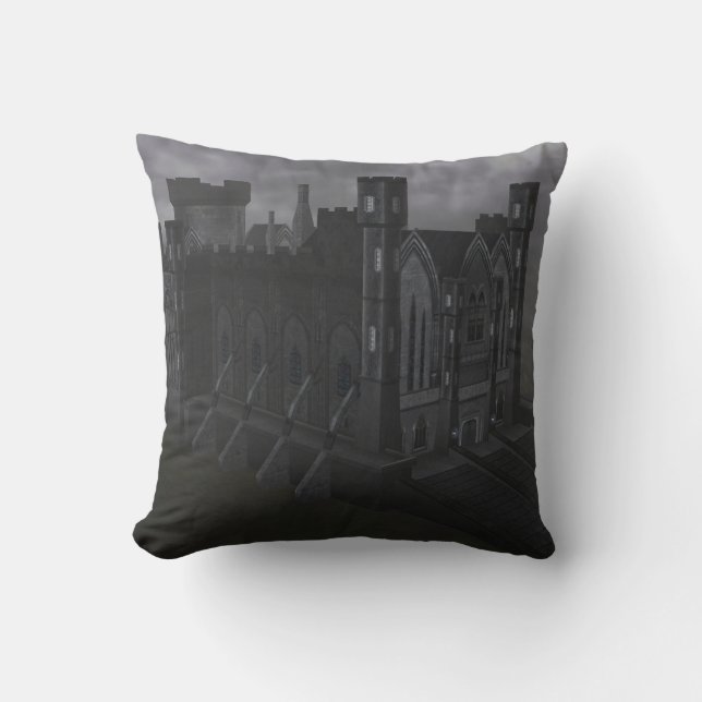 Gray Castle Throw Kissen (Vorderseite)