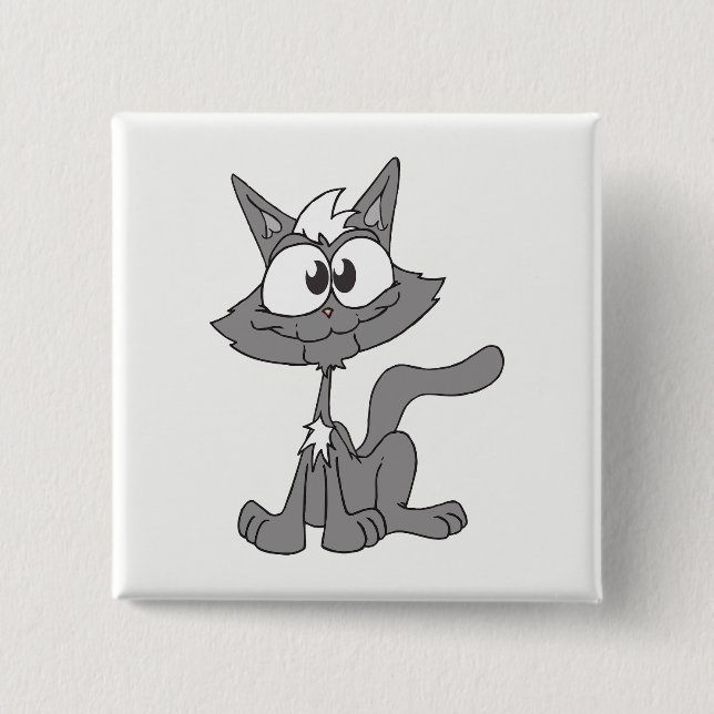Gray Cat Button (Vorderseite)