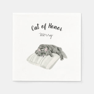 Gray Cat Cocktail Napkins Serviette