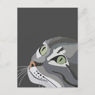 Gray Cat Face Postkarte