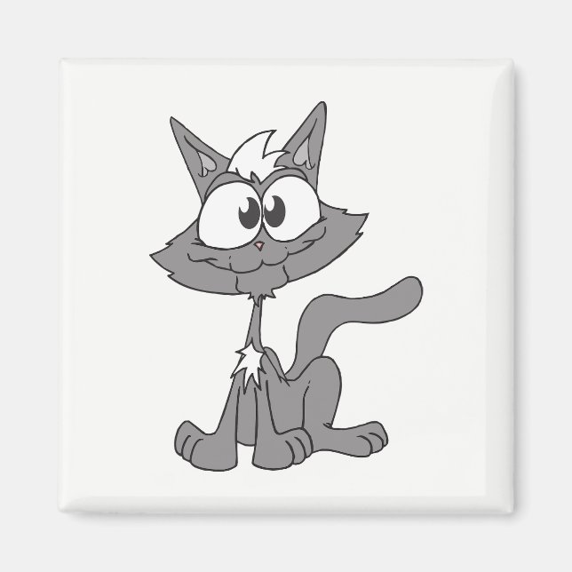 Gray Cat Magnet (Vorne)