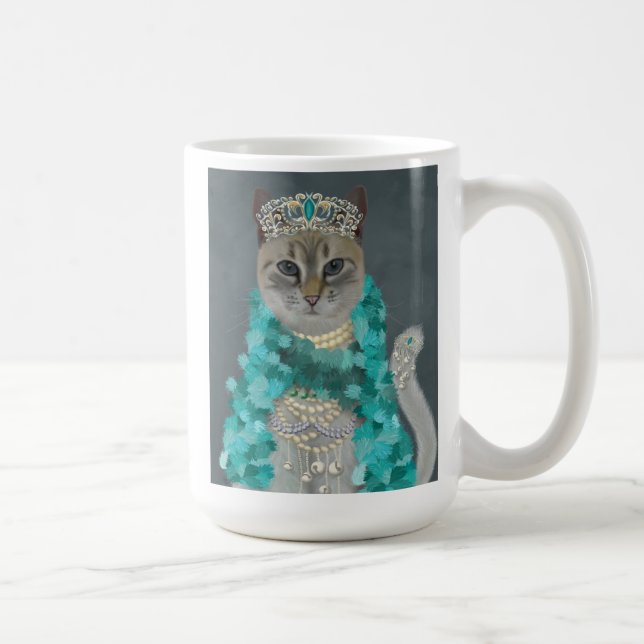 Gray Cat | Mit Glockenportrait verziert Kaffeetasse (Rechts)