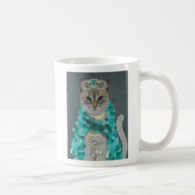 Gray Cat | Mit Glockenportrait verziert Kaffeetasse (Rechts)