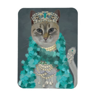 Gray Cat   Mit Glockenportrait verziert Magnet