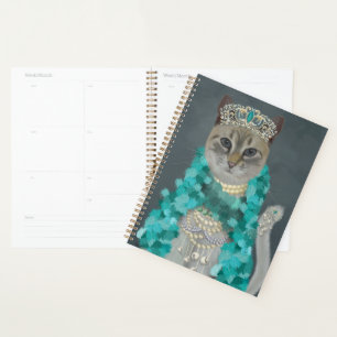 Gray Cat   Mit Glockenportrait verziert Planer