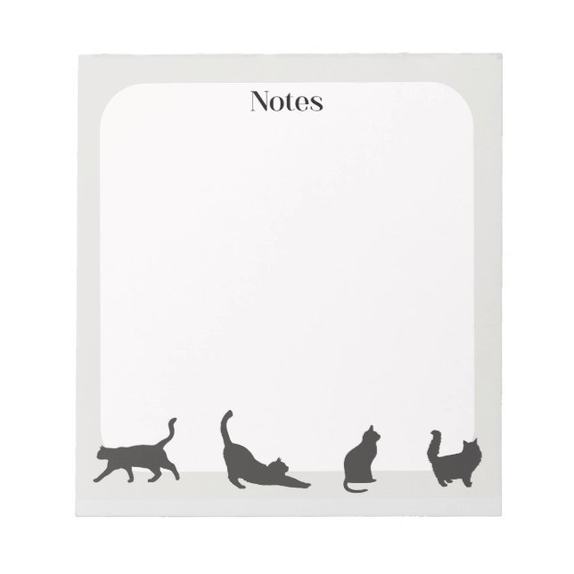Gray Cat Notepad Notizblock (Vorderseite)