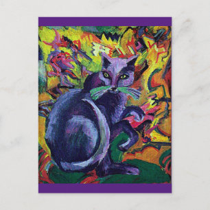 Gray Cat on a Cushion, Kirchner, Fine Art Postcard Postkarte