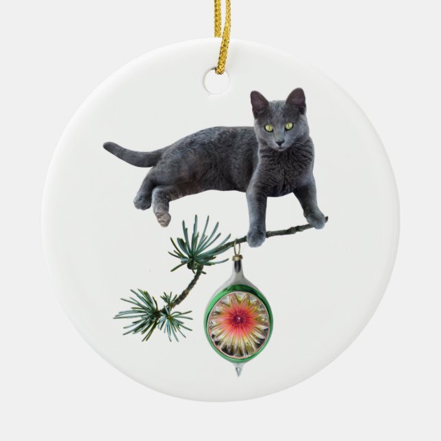 Gray Cat Ornament (Vorne)