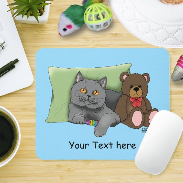 Gray Cat Teddy Bear Mousepad (Von Creator hochgeladen)