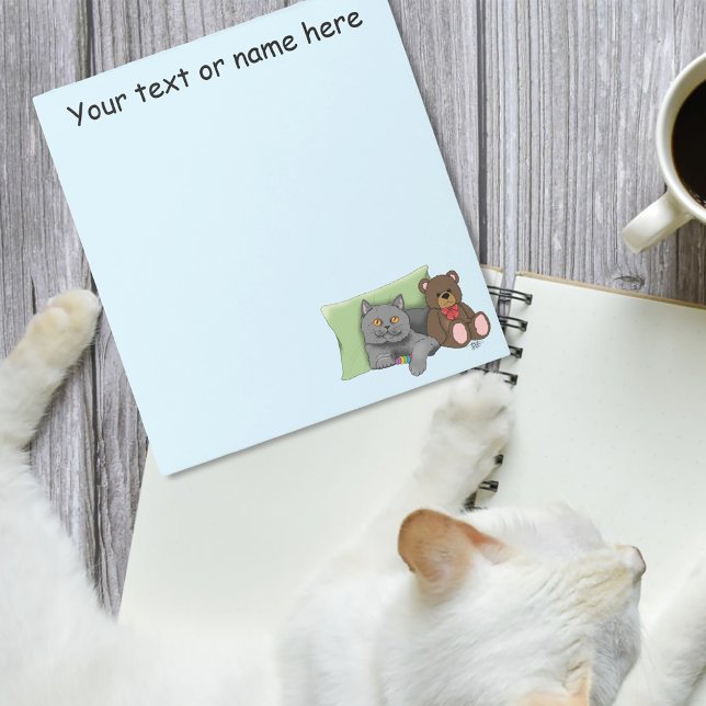 Gray Cat Teddy Bear Notizblock (Von Creator hochgeladen)