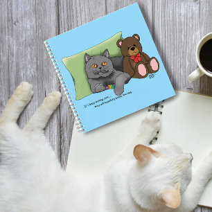 Gray Cat Teddy Bear Notizbuch