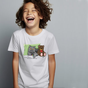 Gray Cat Teddy Bear T-Shirt