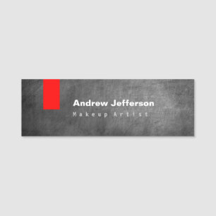 Gray Chalkboard Muster Red Namensschild